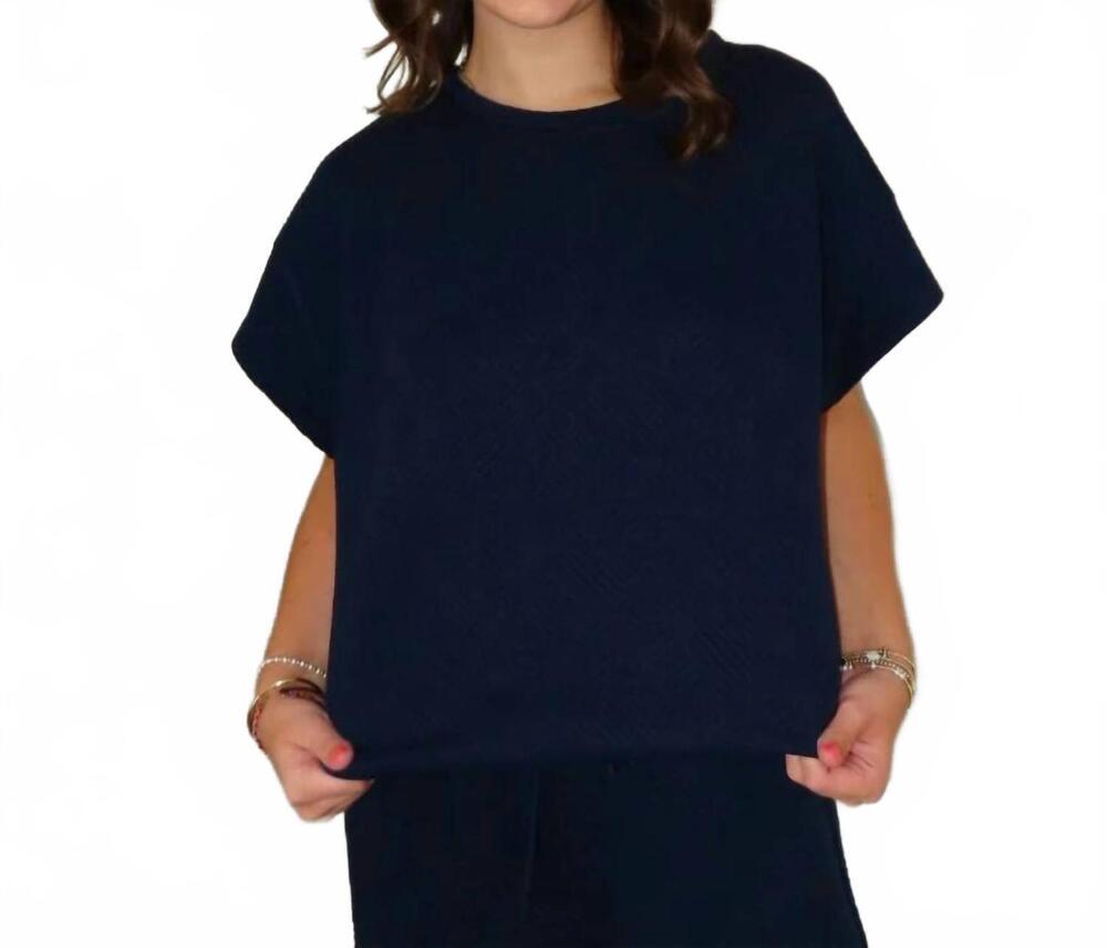 NEW SEE AND BE SEEN rae lounge top in navy